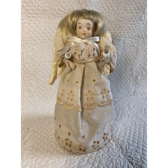 Vintage Santa World 10 Light Porcelain Head Angel Tree Top with Box - Picture 2 of 9